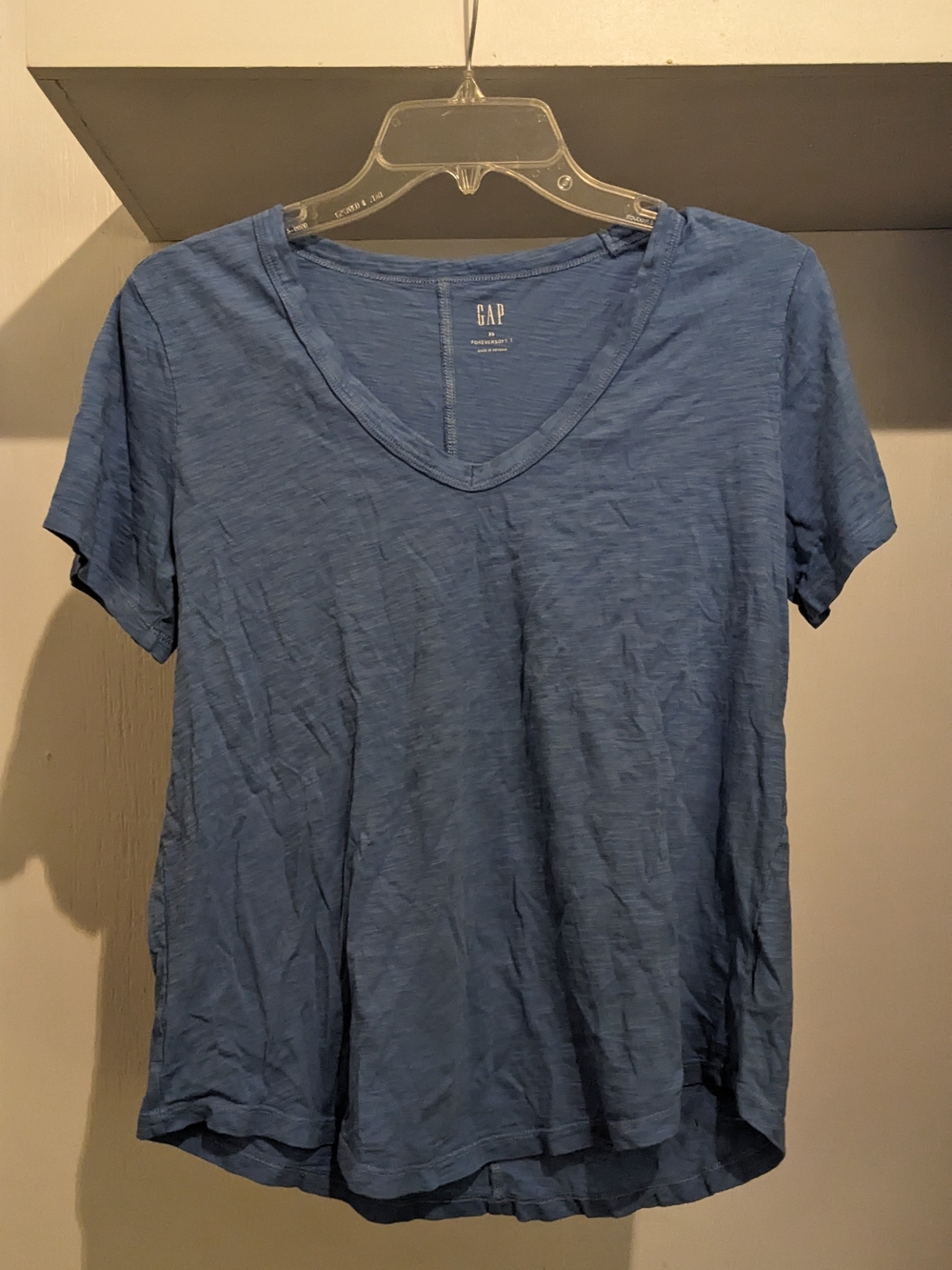 GAP Forever Soft Sky Powder Blue V-Neck Short Sleeve Tee Staple Basic